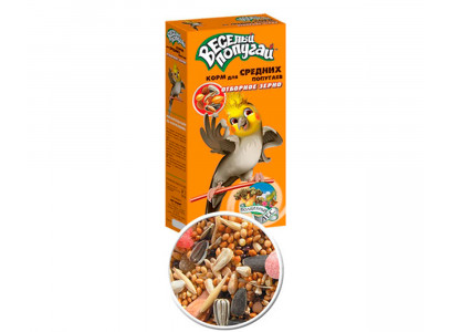 Корм Зоомир Веселый Попугай Отборное Зерно Для Средних Попугаев 450г (1*18)  