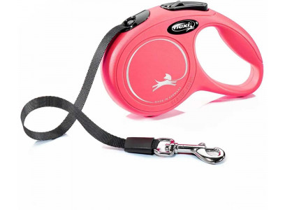 Рулетка Для Кошек и Собак Мелких Пород Flexi (Флекси) Classic XS Ремень 3м До 12кг Красный 