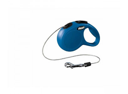 Рулетка Для Кошек и Собак Мелких Пород Flexi (Флекси) Classic XS Трос 3м До 8кг Синий
