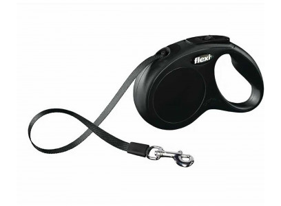 Рулетка Для Собак Мелких и Средних Пород Flexi (Флекси) New Classic S До 15кг Ремень 5м Черный 