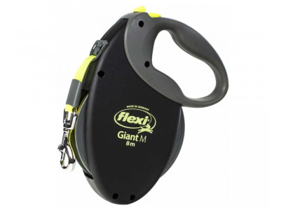Рулетка Для Собак Flexi (Флекси) Giant M Весом До 25кг Длина 8м Ремень Черный Неон 