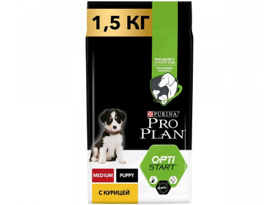 Сухой Корм Prop Plan (Проплан) Для Щенков Средних Пород Курица OPTI Start Medium Puppy 1,5кг (1*6) 