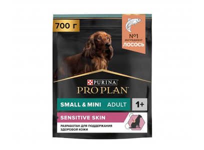 Сухой Корм Proplan (Проплан) Для Собак Миниатюрных и Мелких Пород с Чувствительной Кожей Лосось и Рис Adult Dog Optiderma Small & Mini Sensitive Skin 700г (1*8) 