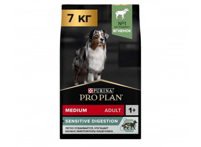 Сухой Корм ProPlan (Проплан) Для Собак Средних Пород с Чувствительным Пищеварением Ягненок и Рис Adult Dog Optidigest Medium Sensitive Digestion 7кг 
