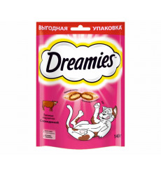 Лакомство Для Кошек Dreamies (Дримс) Лакомые Подушечки Говядина Cat Treats with Tempting Beef 140г (1*12)