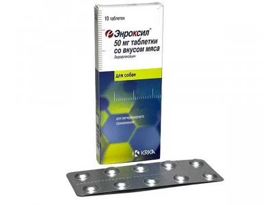 Энроксил 50мг Для Собак №10 Таблеток KRKA 