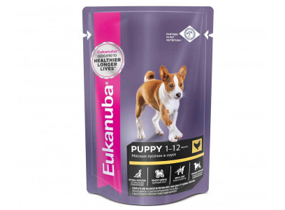 Влажный Корм Eukanuba (Эукануба) Для Щенков Всех Пород Курица в Соусе Puppy Chicken 85г 