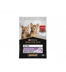 Влажный Корм Pro Plan (ПроПлан) Для Котят Говядина в Соусе Kitten Beef 85г (1*24)