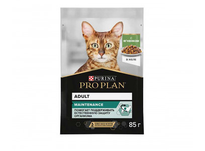 Влажный Корм Pro Plan (ПроПлан) Для Кошек Ягненок в Желе Adult Lamb 85г (1*24) 
