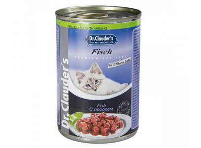 Консервы Dr.Clauder`s (Доктор Клаудер) Для Кошек Лосось Premium Cat Food Fish 415г 