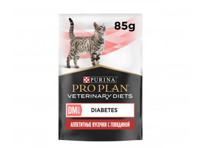 Лечебный Влажный Корм Pro Plan (ПроПлан) Для Кошек При Сахарном Диабете Purina Veterinary Diets DM Diabetes Management 85г (1*10) 