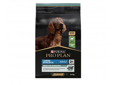 Сухой Корм ProPlan (Проплан) Для Собак Крупных Пород с Атлетическим Телосложением с Чувствительным Пищеварением Ягненок и Рис Adult Dog Optidigest Large Athletic Sensitive Digestion 3кг (1*4) 