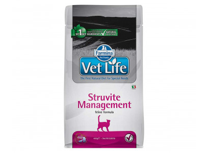Лечебный Сухой Корм Farmina (Фармина) Для Кошек При Струвитном Уролитиазе Vet Life Feline Struvite Management 400г 