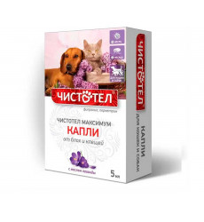 Чистотел Максимум Капли От Блох и Клещей Для Кошек и Собак 5мл С604