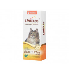 Паста Для Кошек Unitabs (Юнитабс) Для Кожи и Шерсти Биотин и Таурин Biotinplus 120мл U305