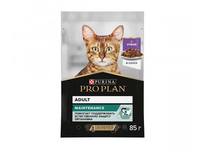 Влажный Корм Pro Plan (ПроПлан) Для Кошек Утка в Соусе Adult Duck in Gravy 85г (1*24) 