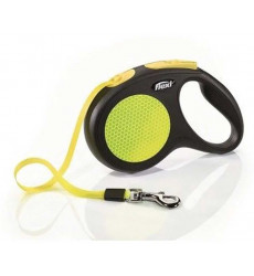 Рулетка Для Собак Средних Пород Flexi (Флекси) Ремень 5м До 25кг Neon Medium Safety Plus