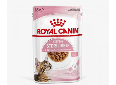 Влажный Корм Royal Canin (Роял Канин) Для Кастрированных и Стерилизованных Котят в Соусе Feline Health Nutrition Kitten Sterilised Gravy 85г 