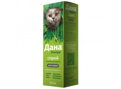 Спрей Для Кошек От Блох и Клещей Дана Ультра 95мл 