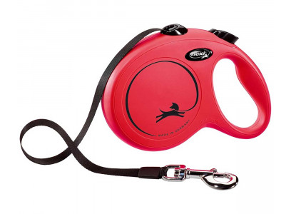 Рулетка Для Собак Крупных Пород Flexi (Флекси) Ремень 5м До 50кг New Classic L Красный