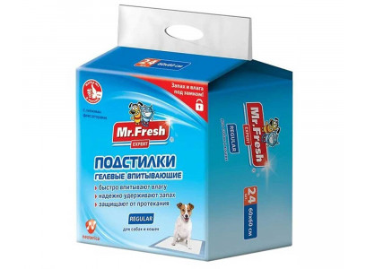 Пеленки Для Собак и Кошек Mr.Fresh (Мистер Фреш) Expert Regular 60*60см 24шт F502