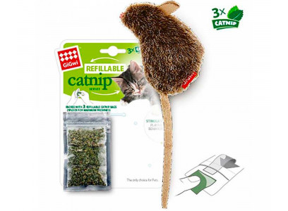 Игрушка Для Кошек Gigwi (Гигви) Мышка с Кошачьей Мятой 10см 75300