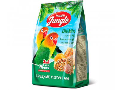 Корм Для Попугаев Средних Happy Jungle 500г J104