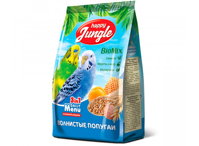 Корм Для Волнистых Попугаев Happy Jungle 500г J102