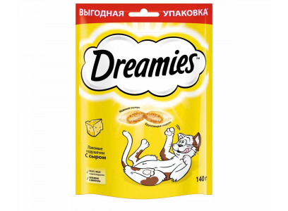 Лакомство Для Кошек Dreamies (Дримс) Лакомые Подушечки Сыр 140г (1*12) 