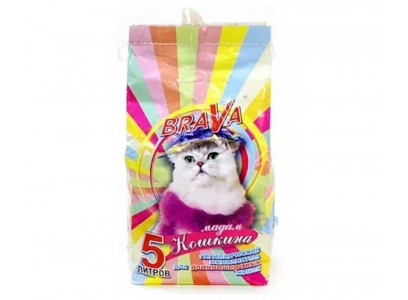 Наполнитель Для Кошачьего Туалета BRAVA (Брава) Мадам Кошкина Для Длинношерстных Кошек 5л (1*4)  