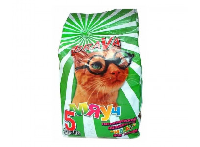 Наполнитель Для Кошачьего Туалета BRAVA (Брава) Мяуч Идеал Для Короткошерстных Кошек 5л (1*4)  