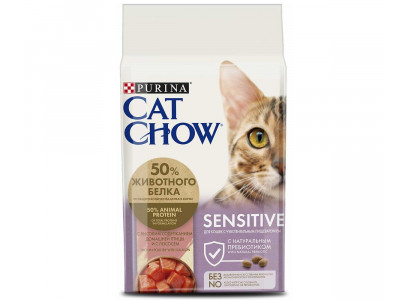 Сухой Корм Cat Chow (Кэт Чау) Для Кошек с Чувствительным Пищеварением Птица и Лосось Special Care Sensitive 7кг 