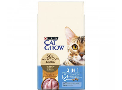 Сухой Корм Cat Chow (Кэт Чау) Для Кошек Вывод Шерсти Здоровья Мочевыводящих Путей и Здоровья Зубов Птица и Индейка Special Care Feline 3 In 1 Turkey 7кг 