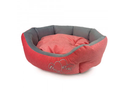 Лежак Для Кошек и Собак Манчестер Сердца 61*48*17см Розовый №2 М-346 Зоофортуна New 