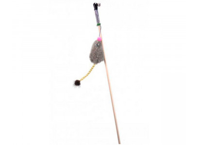 Дразнилка Для Кошек Мышь Норка с Мятой Серый Мех с Хвостом Трубочка 50см Gosi PETTO 07173