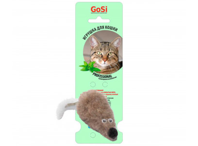 Игрушка Для Кошек Мышь Норка с Мятой Серый Мех с Хвостом GoSi PETTO 07172 