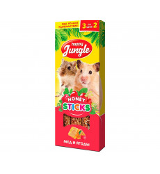 Палочки Для Хомяков и Мышей Happy Jungle Мелких Грызунов Мед Ягоды 90г 3шт J208
