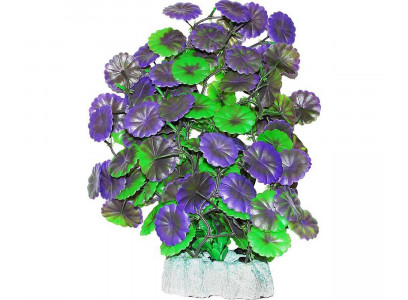 Растение Для Аквариума Уют Щитолистник Зелено-Фиолетовый 24см Пластик Вк506