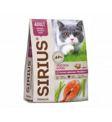 Сухой Корм Sirius (Сириус) Для Кошек Лосось и Рис 400г