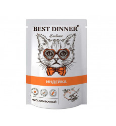 Влажный Корм Для Котят и Кошек Best Dinner (Бест Диннер) При Восстановлении Индейка Сливочный Мусс Exclusive 85г
