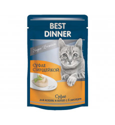 Влажный Корм Для Кошек и Котят Best Dinner (Бест Диннер) Мясные Деликатесы Индейка Суфле 85г