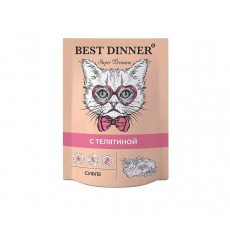 Влажный Корм Для Кошек и Котят Best Dinner (Бест Диннер) Мясные Деликатесы Телятина Суфле 85г