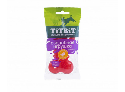 Лакомство Для Собак TiTBiT (Титбит) Съедобная Игрушка Косточка с Уткой Standart 4424 
