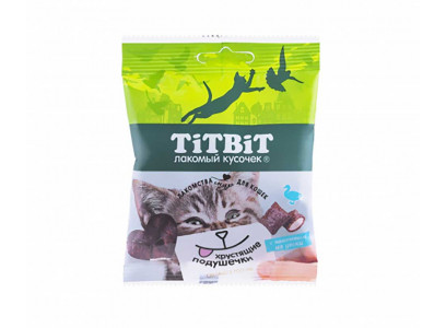 Лакомство Для Кошек TiTBiT (Титбит) Хрустящие Подушечки с Паштетом Из Утки 30г 3908 