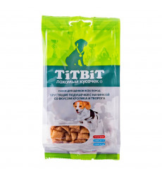 Лакомство Для Щенков TiTBiT (Титбит) Хрустящие Подушечки Кролик и Творог 95г 2796