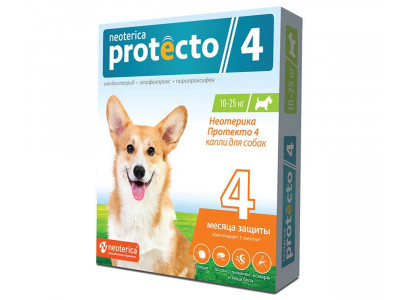 Капли Для Собак 10-25кг От Блох Клещей и Комаров Protecto (Протекто) P303 Neoterica 