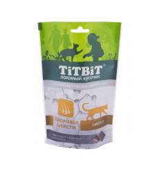 Лакомство Для Кошек TitBiT (ТиТБиТ) Хрустящие Подушечки Лосось Для Здоровья Шерсти 60г 015391
