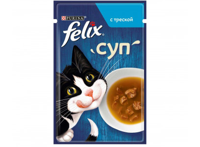 Влажный Корм Felix (Феликс) Для Кошек Треска Суп 48г (1*30) 