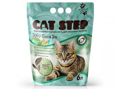 Наполнитель Для Кошачьего Туалета Cat Step (Кэт Степ) Tofu Green Tea Комкующийся Растительный 6л 