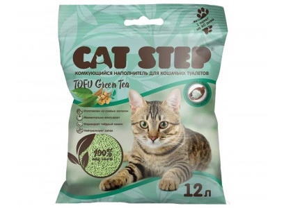 Наполнитель Для Кошачьего Туалета Cat Step (Кэт Степ) Tofu Green Tea Комкующийся Растительный 12л 